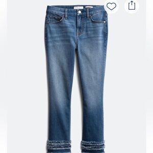 Jen 7 by 7 for all mankind - Cropped Fringe Hem Straight Leg Jean - Size 16.